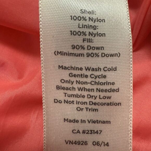 Talbots Puffer Vest Womens Size 1X Pink Down Fill Quilted Mock Neck Zip‎ Pockets - Picture 5 of 6